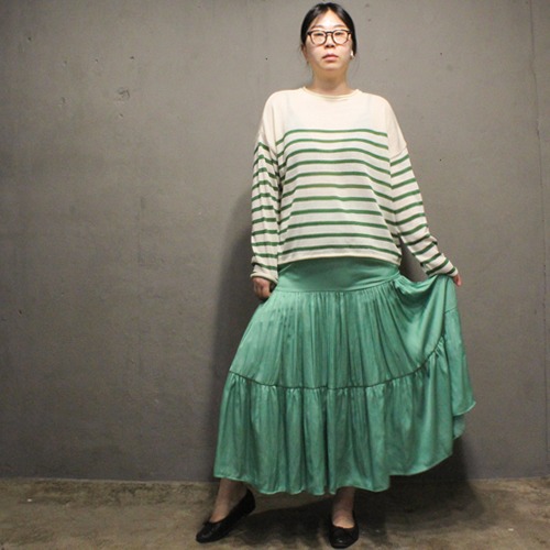 Silky tiered skirt